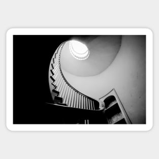 Black And White Spiral Staircase Sticker